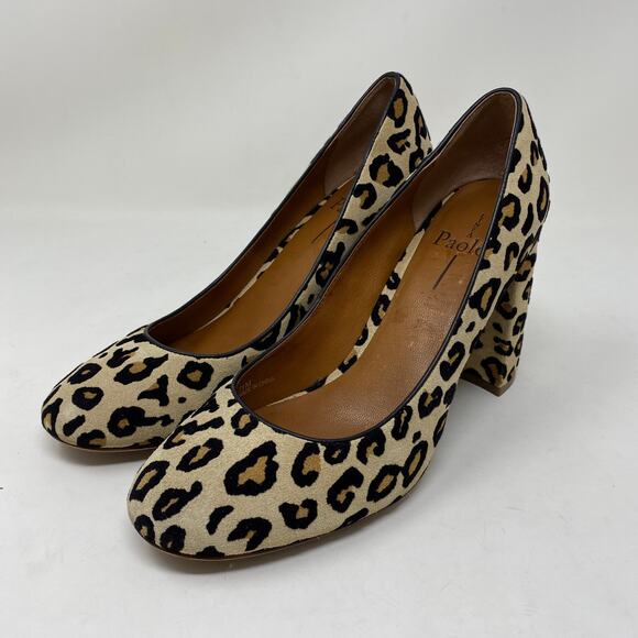 Linea Paolo Women's Size 7 Pumps Leopard Print Chunky Heels - Picture 2 of 6